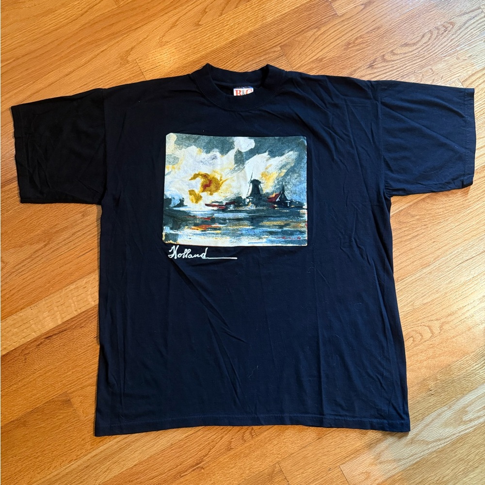 Vintage Holland Souvenir Black Graphic Tee